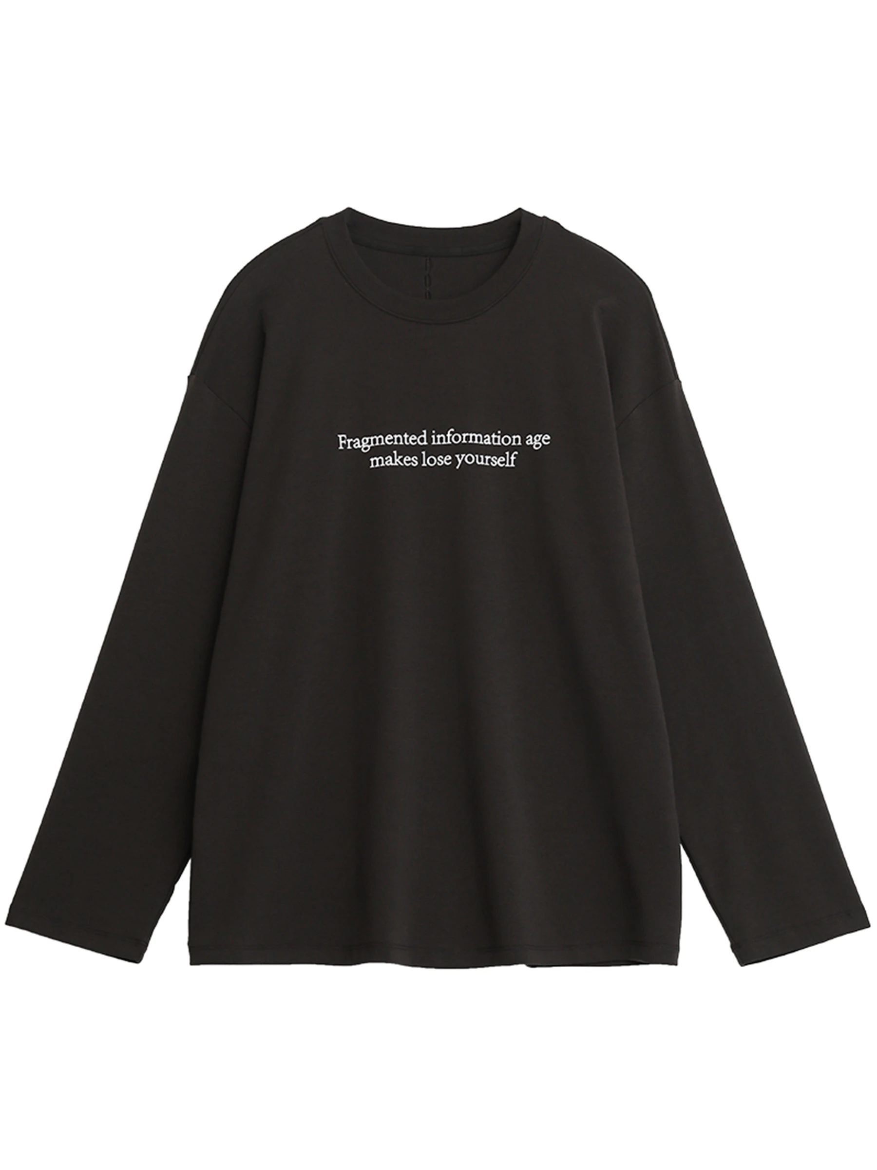 CHIC VEN Nowe damskie koszulki luźne, codzienne z okrągłym dekoltem, z długim rękawem, bazowe bluzki z nadrukiem liter, damskie topy jesień-zima 2025