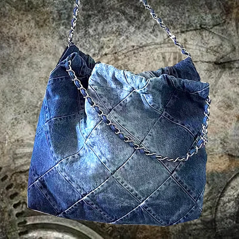 

2025 Casual single shoulder Jeans Cowboy Bag for women's Large capacity crossbody denim Female bag