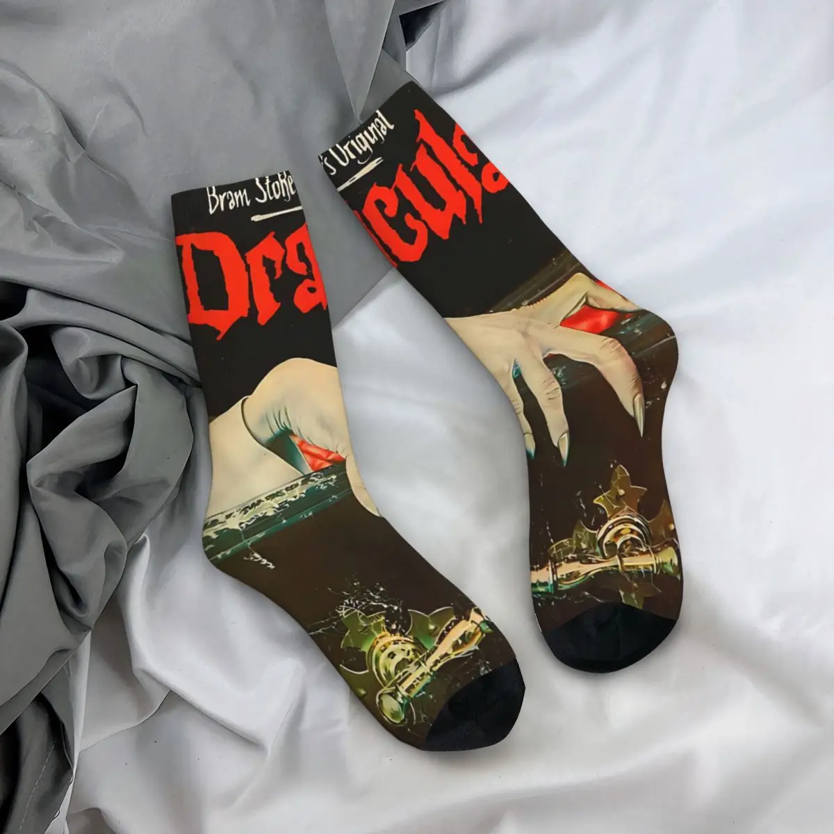 N-Nosferatu-Chaussettes de compression en elin pour hommes, motif imprimé de qualité heureuse, chaussettes d'équipage pour garçons, cadeau décontracté, hip hop vintage, drôle et cool