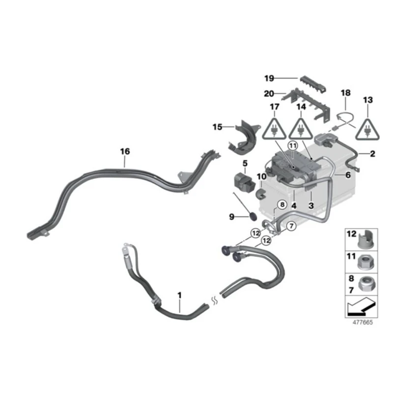 1 PCS Car Battery Wire Negative Fit For BMW 1 3 Series E90 E92 X1 X6 2006-2013 IBS 61129215952