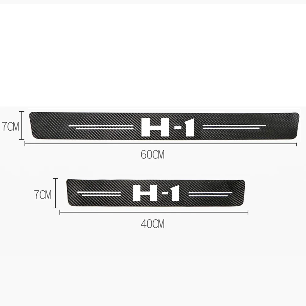 4pcs car stickers door sill strips pedals carbon fiber decorative strips for Hyundai H1 Auto Accessories