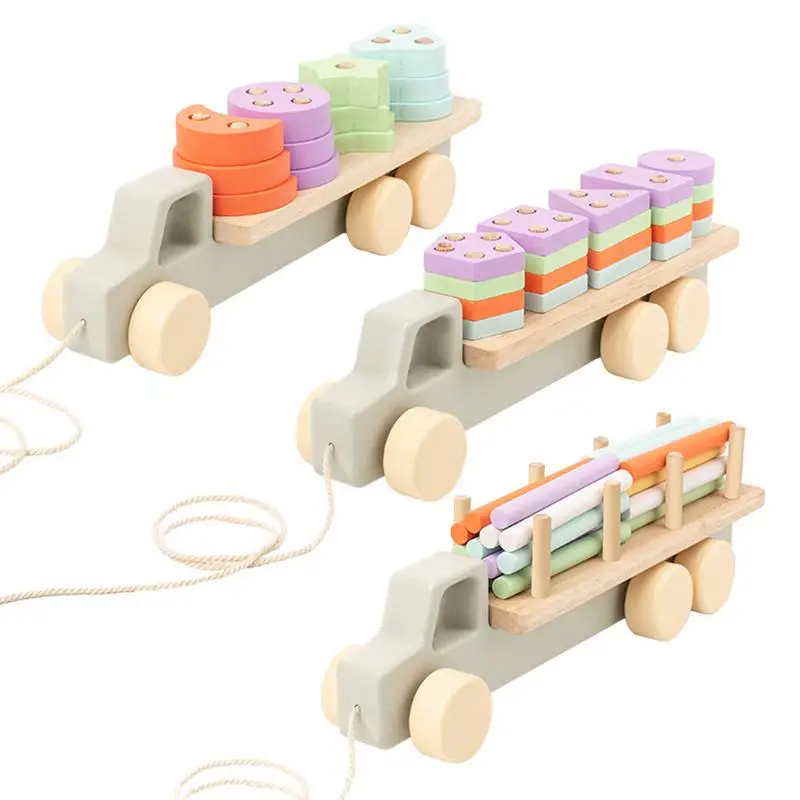 

Shape Sorter Car Sorting Stacking Blocks & Shape Sorter Toys for Cognitive Development Montessori Educational Wooden Puzzle Funn