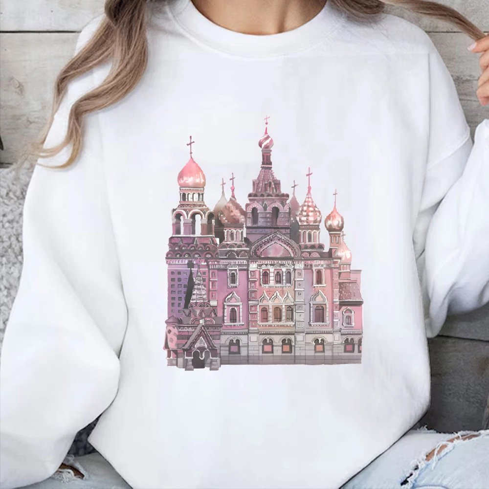 

Watercolor Style Cathedral Casual Crewneck Sweatshirt Graphic Fashionable 100% Cotton Hoodie Comfortable Soft Breathable