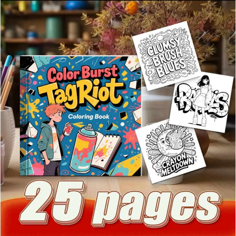 Two Dimensional Girl Coloring Book Teenager Healing DIY Hand Account Material Cute Patterns Premium Ink Absorption Paper