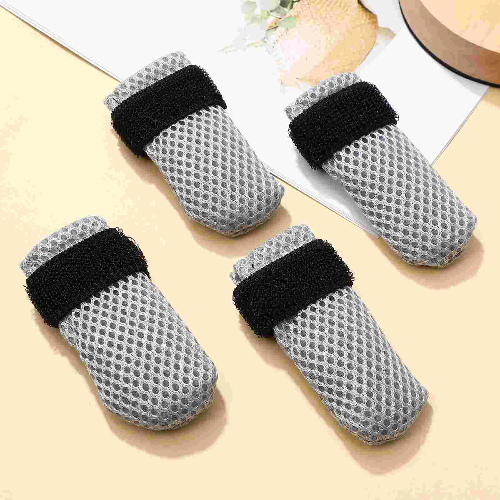 4 Pcs Anti-scratch Cat Shoes Booties for Paws Polyester Socks Cats Nail Covers Caps