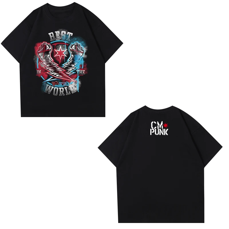 

ЛУЧШИЙ мир СМ, футболка с короткими рукавами в стиле панк-панк, мужская футболка с круглым вырезом, 2025 г., популярная футболка, мужские летние повседневные футболки
