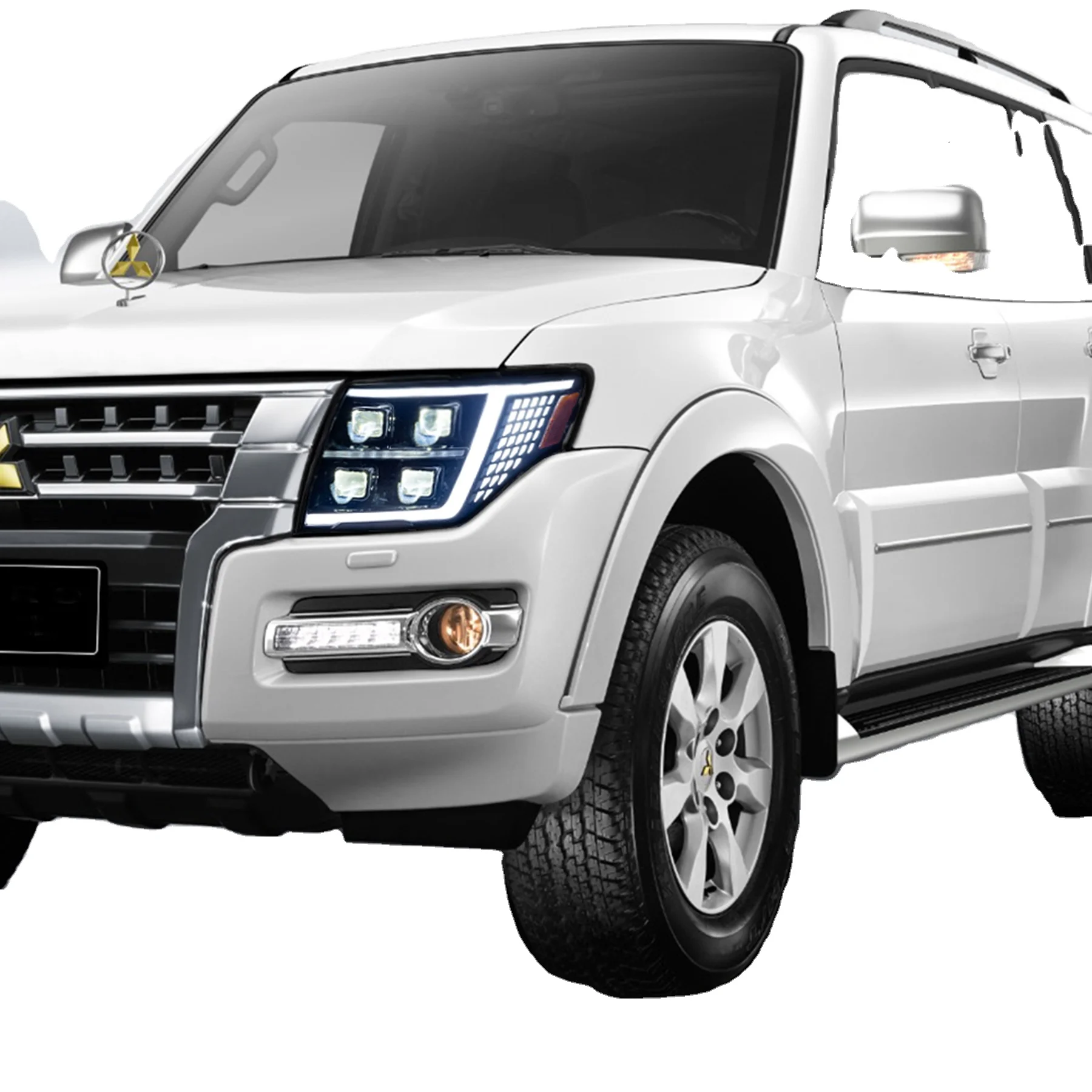 

For Mitsubishi Pajero V93 V97 Headlamps Modified LED Lens Assembly Daytime Running Light Accessory Accessory ABS New Condition