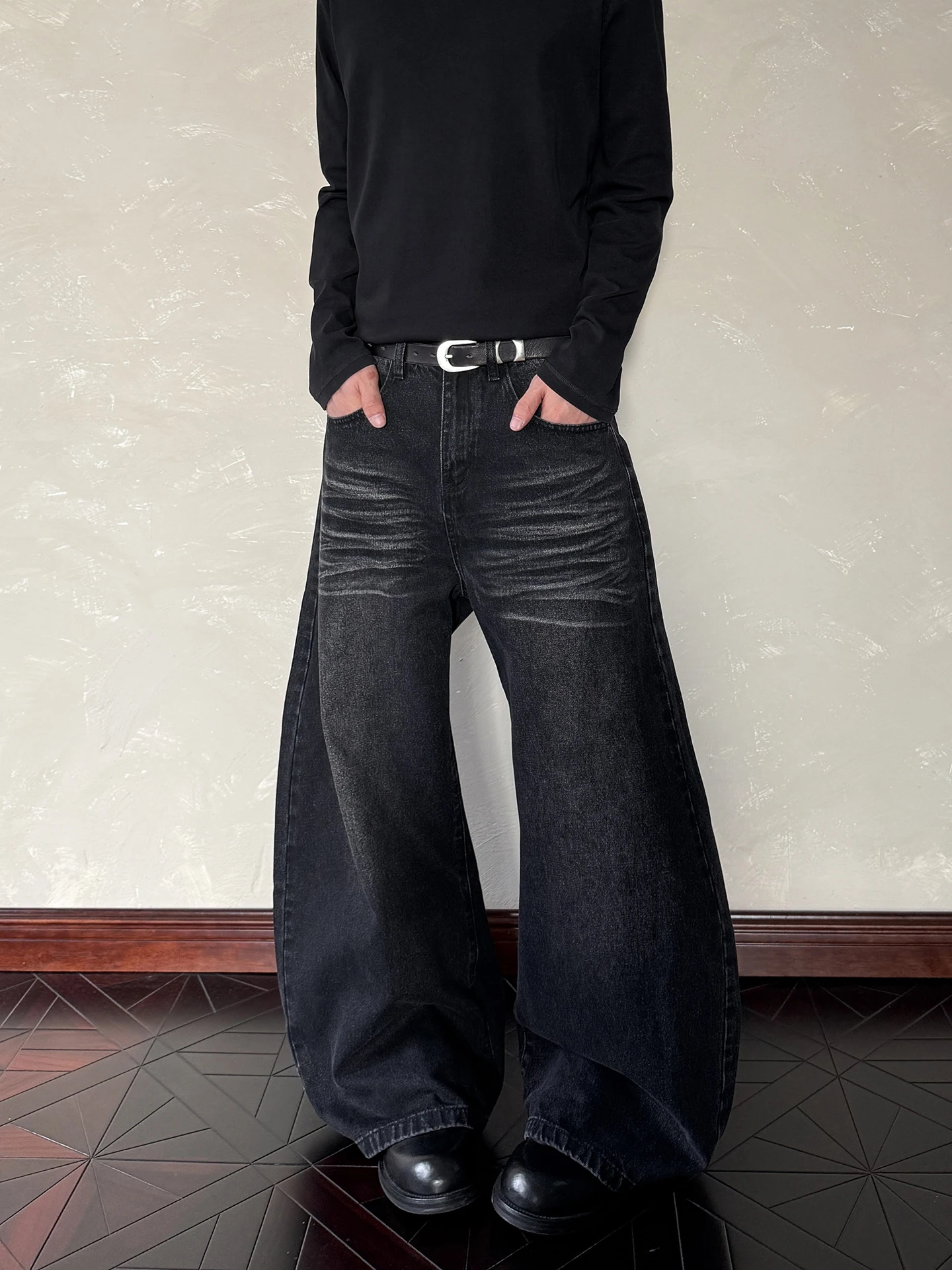 

Ретро-джинсы в американском стиле с эффектом потертости, прямые, слегка расклешенные, длинные брюки для мужчин и женщин, молодежная мода