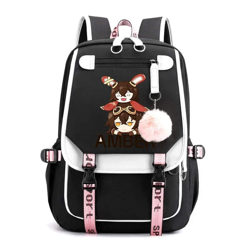 

Cartoon Print Genshin Impact Anime School Bags Fashion Anime Backpack Teenagers Nylon Waterpoof Bookbag Mochila Casual Backpack