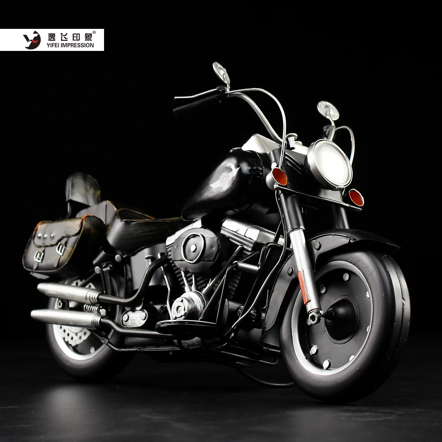 

Yifei Impression Retro Nostalgic Decorative Iron Motorcycle Model Gift for Home Living Room Entrance Hall Decoration