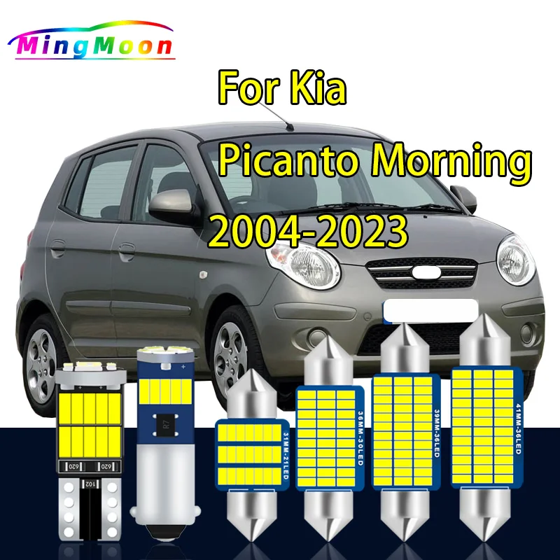 LED Interior Map Dome Light Kit For Kia Picanto Morning MK1 MK2 MK3 2004- 2018 2019 2020 2021 2022 2023 License Plate Lamp