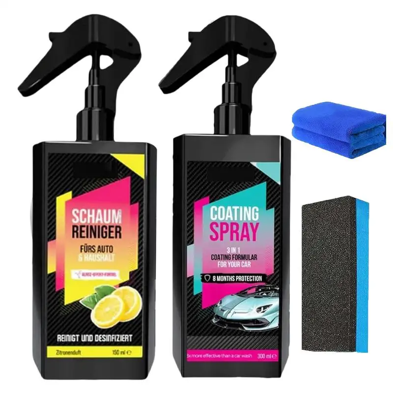 

Waterless Wash Car Coating Spray Auto Glass Film Agent Car Refurbishment Brightening Finish Waxing Polishing Spray 150/300ml