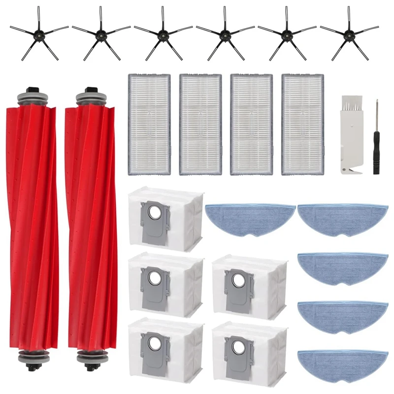 1 Set Dust Bags Main Roller Brushes Side Brushes Filter Mops Parts Accessories For Roborock S7 Maxv Ultra / S7 Pro Ultra