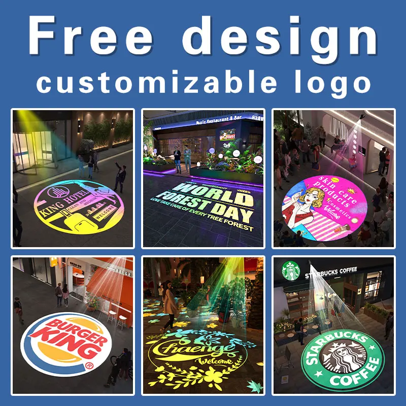 STLF Free Custom Logo Gobo Projector Advertising Lights 60W/100W/150W LED Sign Wall Projection Lamp Outdoor Waterproof IP67 HD&B