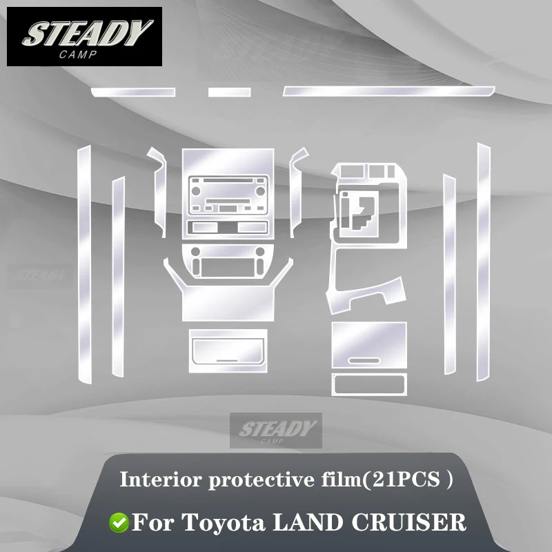 For Toyota LAND CRUISER 2016-2023Car Interior Center Console Transparent TPU Protective Film Anti-scratch Repair Accessorie