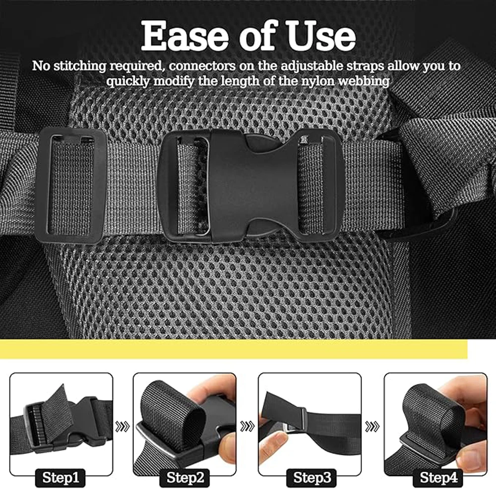 1pcs/pack Plastic buckle Side Release Belt buckle Dual Adjustable buckles Dog Straps Package accessories Black