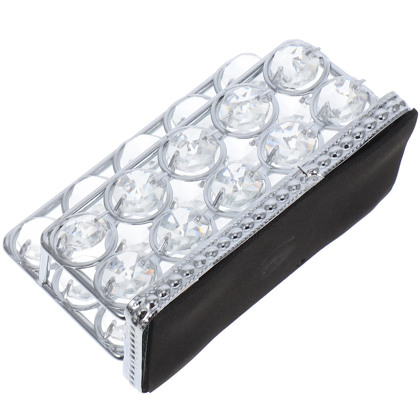 

Business Card Holder Minimalist Metal Crystal Design Smooth Edges Card Storage Box For Desk Office Decor Organizer