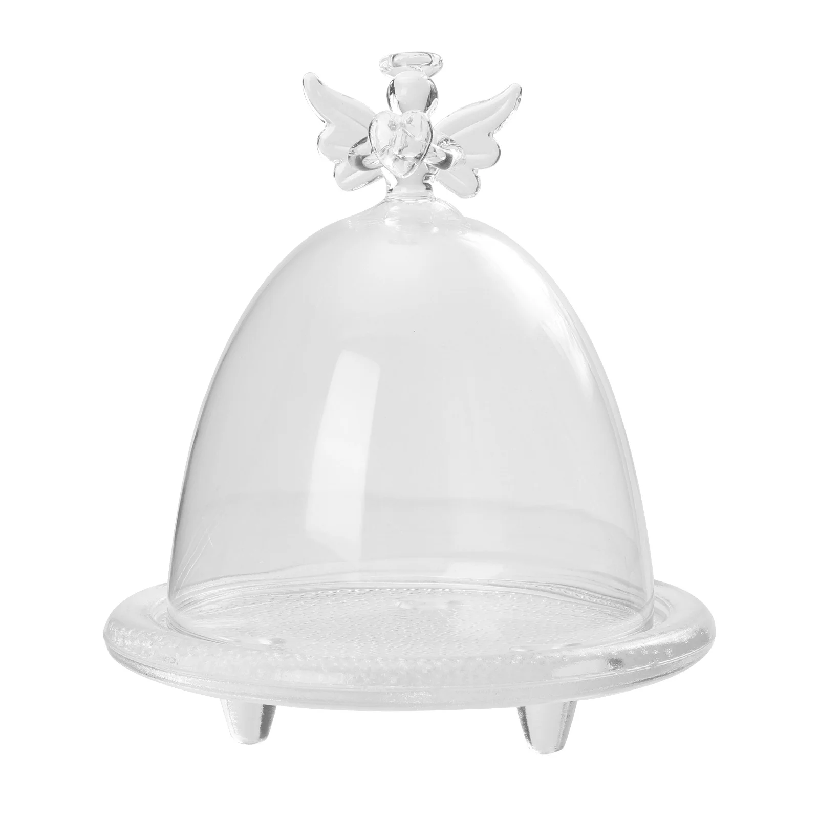 

1Set Angel Glass Display Dome Clear Eternal Flower Cover Micro Landscape Decoration for Shelves Tables Glass Display Dome