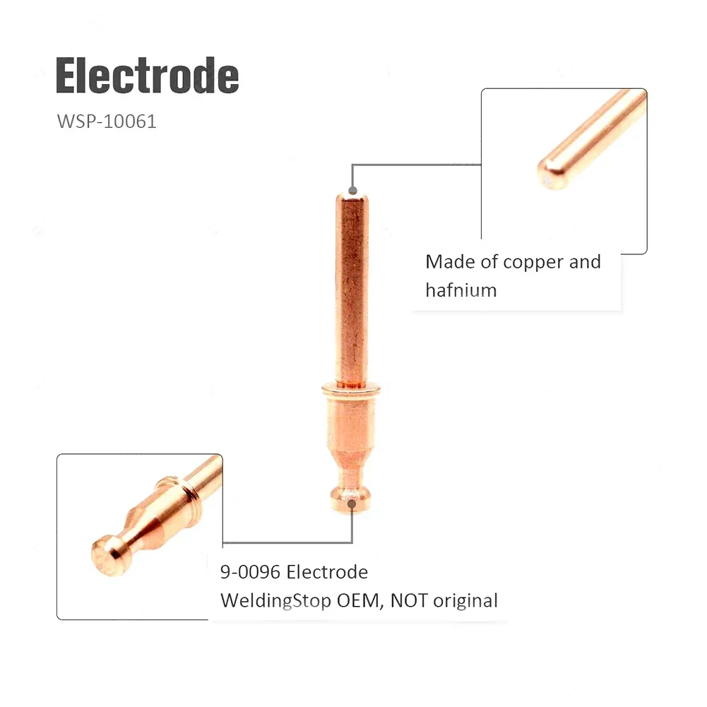 9-0096 Elettrodo al plasma 9-0094 Punta ugelli 20 pezzi Fit SL40 Torcia da taglio Torcia al plasma Elettrodi Set ugelli Taglio al plasma Consumo