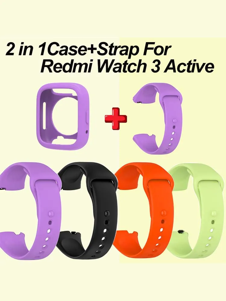 Силиконовый ремешок для Redmi Watch 3, браслет Active/Lite, ремешок для часов + защитный чехол