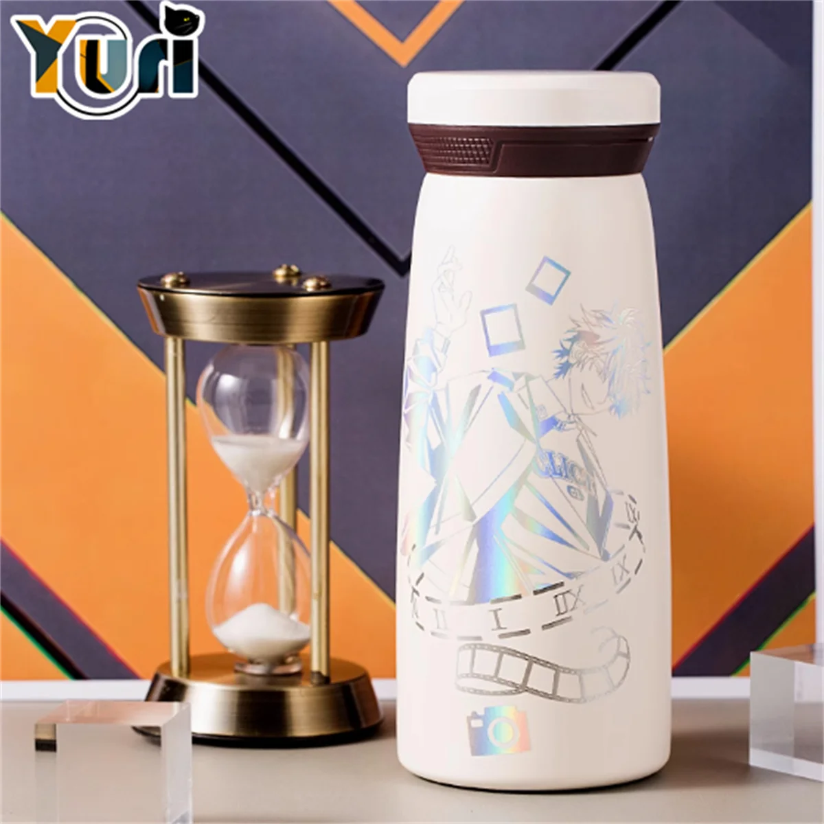 Yuri Link Click Shiguang Daili Ren Cheng Xiaoshi Lu Guang Qiao Ling Laser Vacuum Cup Water Mug Cup Official Cosplay Prop Gift