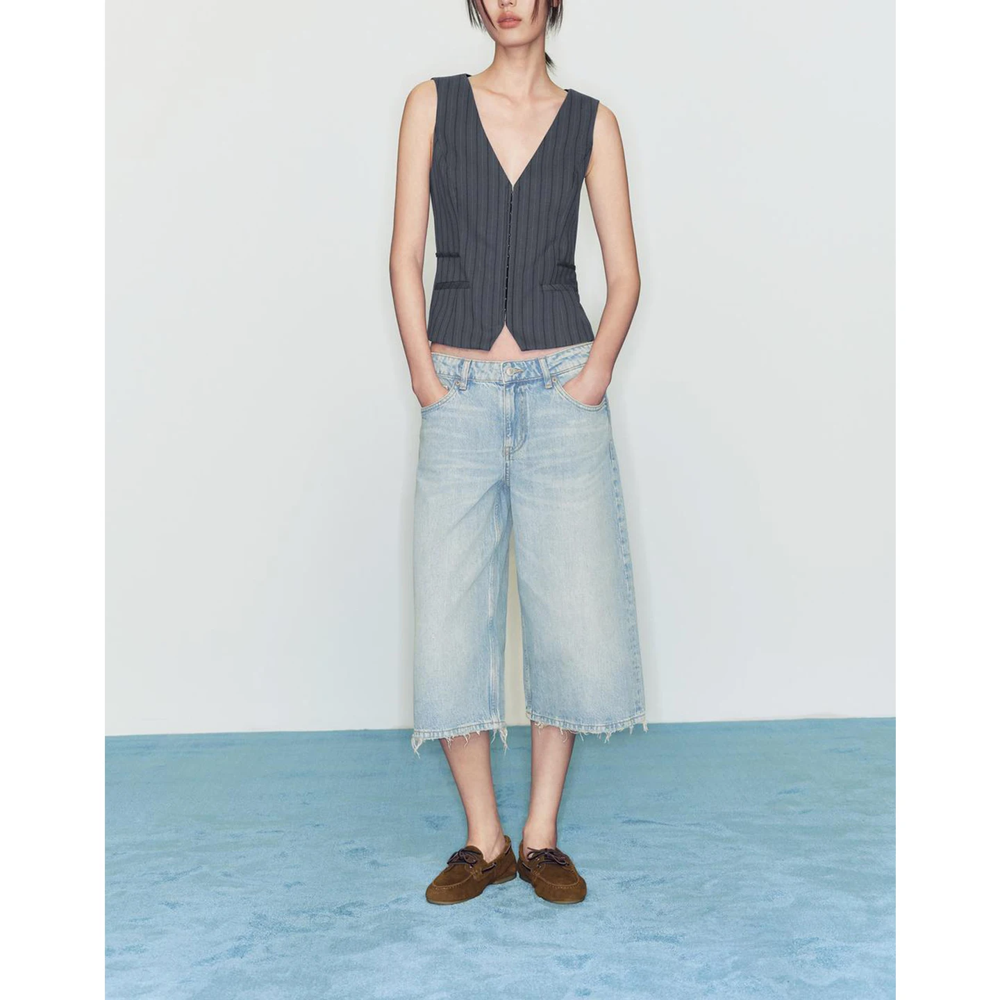 المرأة عادية Sle V-Ne Svel خطاف معدني ربط سليم شريط سترة علوية جديد الخريف وصول ألياف البوليستر ort طول #3