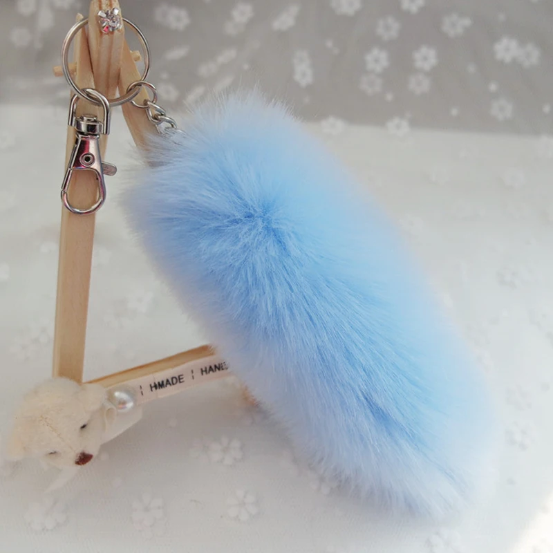 Mode Faux Fuchs Schwanz Anhänger Auto Schlüssel bund niedlichen Plüsch Pelz Quaste Pom Pom Charm Tasche Schlüssel ring Halter Schmuck Geschenke Zubehör