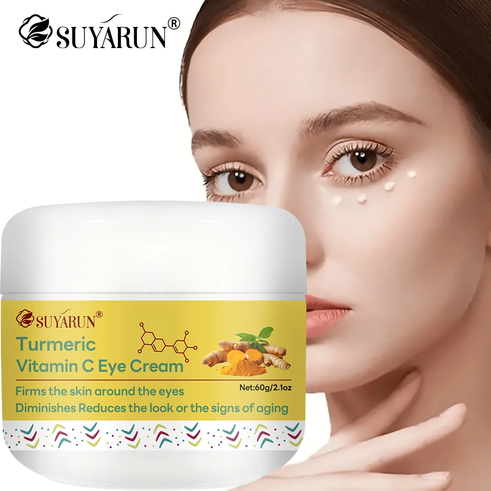 SUYARUN Eye Cream with Turmeric And Vitamin C - Dark Circle Treatment Anti-Aging Hydrating And Brightening Formula for Eye Care.