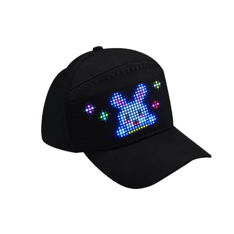 Iluminación disponible: gorra de pico de pato negra, gorra de béisbol con texto de graffiti DIY, gorra luminosa, gorra de sombrilla para exteriores