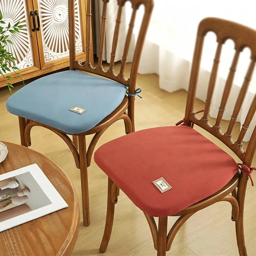 Autumn Winter Memory Foam Chair Cushion, Thickened Chair Pad with Strap Non-Slip Washable Seat Cushion for Office Chair