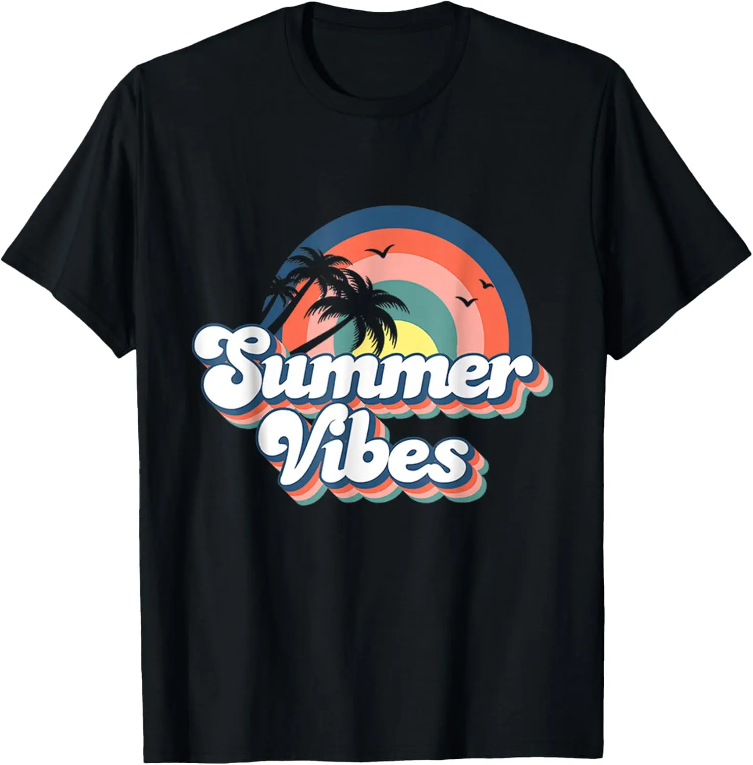 

Retro Groovy Summer Vibes For Women Men Kids Summer Vacation T-Shirt