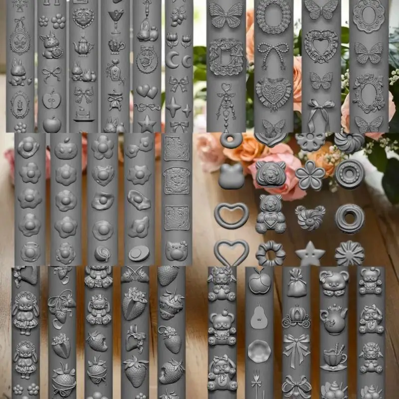 قالب سيليكون ثلاثي الأبعاد لمسمار الفن تصميم الإغاثة القوس الفراولة الباروك نمط مانيكير قوالب لوحات أدوات الملحقات