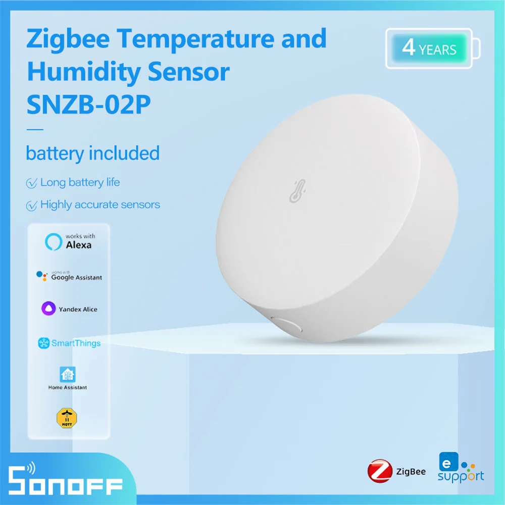 SONOFF Zigbee sensor SNZB-02P Wireless temperature and humidity sensor Smart Scene via eWeLink for Smart Home Works with Alexa