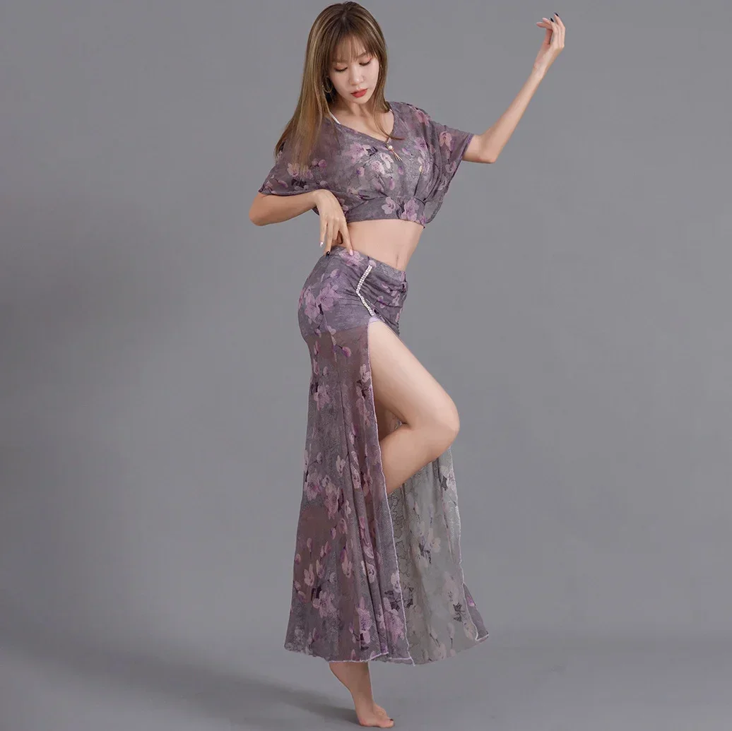 

Belly Dance Top Skirt Set Practice Clothes Sexy Women Skirt Suit Performance Oriental Outfit Bellydance Costume Professional