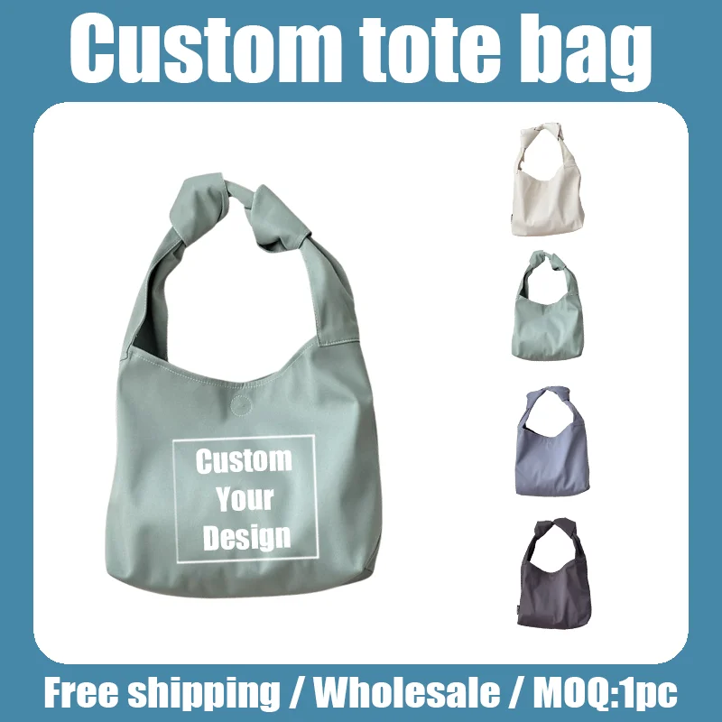 

Сумка-тоут на заказ с принтом логотипа, нейлоновая сумка с открытым карманом, большая вместимость, креативная настройка, оптовая продажа