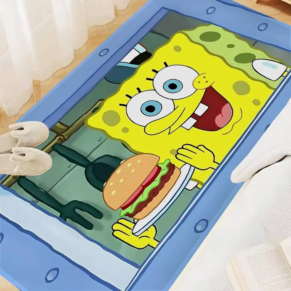 Cartoon S-Sponge-B-Bob Küchenmatte Kinderzimmer Schlafzimmer Dekoration Balkon Rutschfeste Fußmatte Wohnzimmer Alfombra