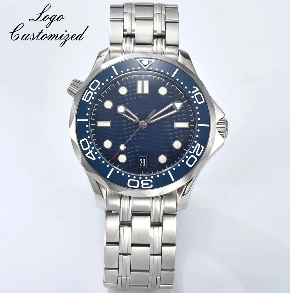 Customized NH35 Watch Men\'s Luxury Luminous Dial Sapphire Glass Stainless Steel waterproof Case NH35 Automatic Mechanical Watch