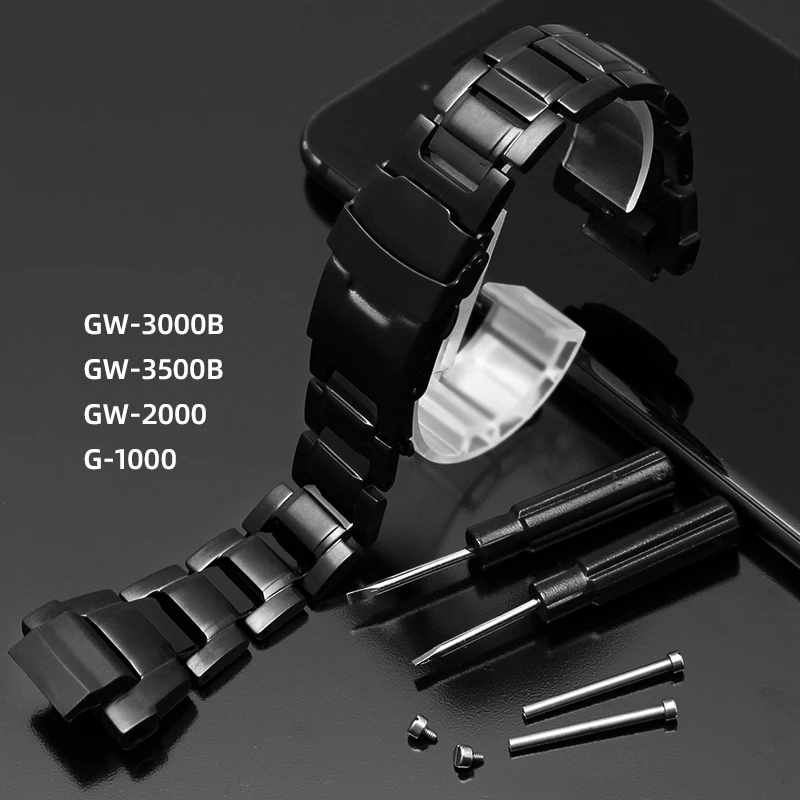 High Quality Stainless Steel Watchband For Casio Series 5121 GW-3000/3500/2000 G-1000 GW-3000B Watch Chain Tools Bracelet Strap