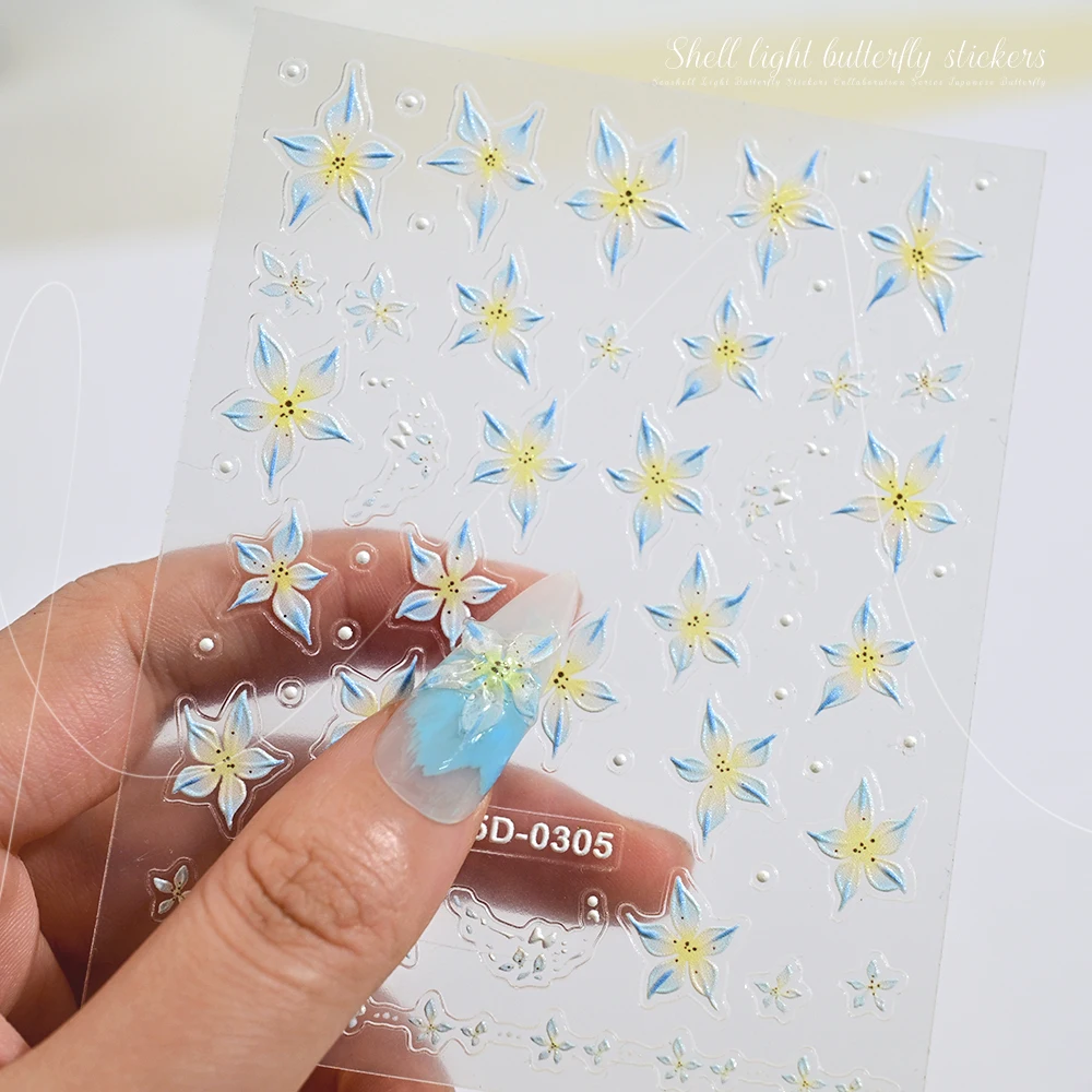 1 個 5D ユリの花ネイルステッカー春夏ゼリー花自己粘着デカールネイルアート装飾甘いマニキュアアクセサリー