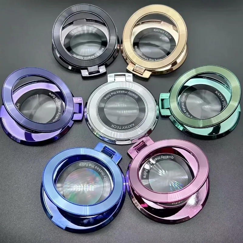 

CD Texture Metal Round Phone Holder, Lazy Ring Desktop Phone Holder, Magnetic Back Sticker, Color CD Texture, Suitable for Smooth Back Plate, Universal Model, Suitable for iPhone, Samsung and Various Brands