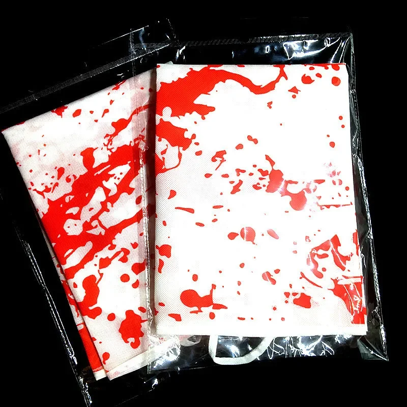 Tablier de cuisine Halloween avec attaches extra longues, éclaboussures de sang, chef de boucher, barbecue de vacances, hommes et femmes
