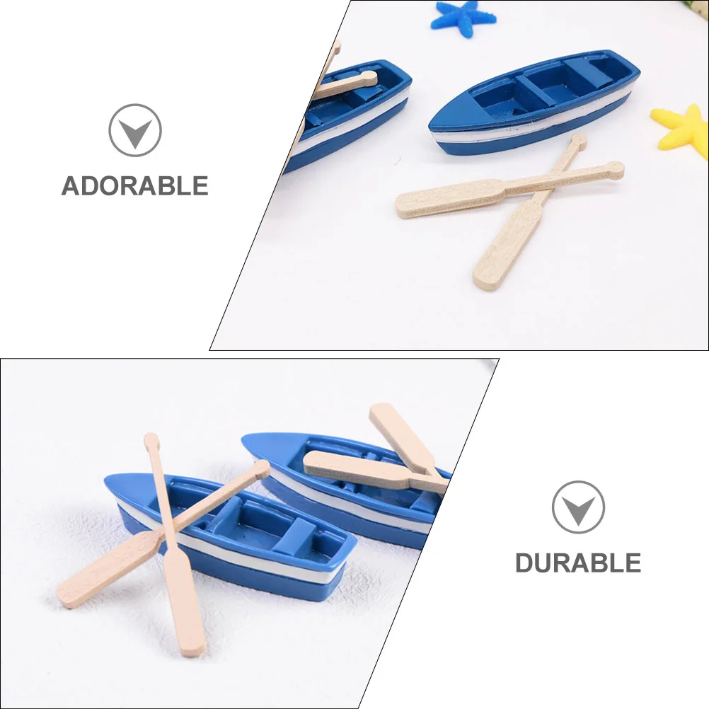 24 Pairs Beach Micro Landscape Toy House Miniature Figurines Decorations Paddles Sandbox Side Decors Model