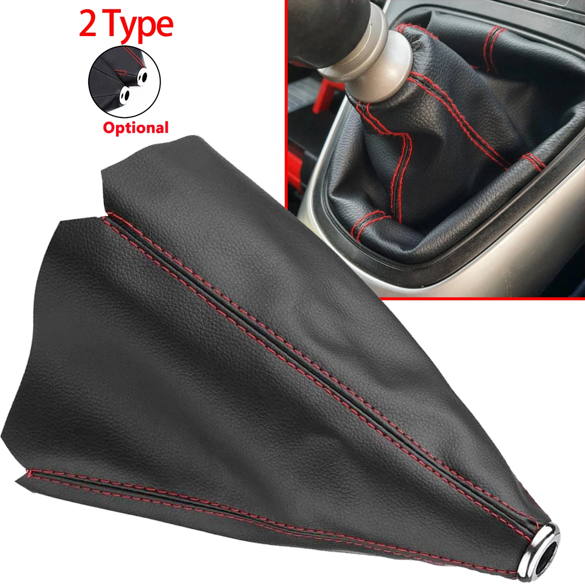 Gear Stick Cover Universal PU Leather Auto Boot Shifter Gaiter Boot Gear Stick Knob Dust Cover for Most Manual Transmission Cars