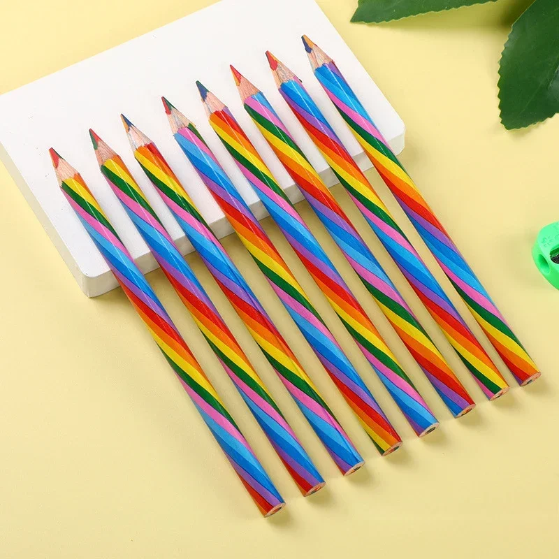 1/10PCS/Pack Rainbow Color Pencil Set Diy School Supplies 4 Mixed Colors Professional Pencils For Kid Graffiti Drawing