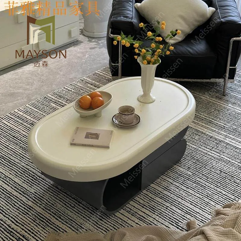 Cream style coffee table living room for home use, new small apartment slate, light luxury and high-end sense of minimalism