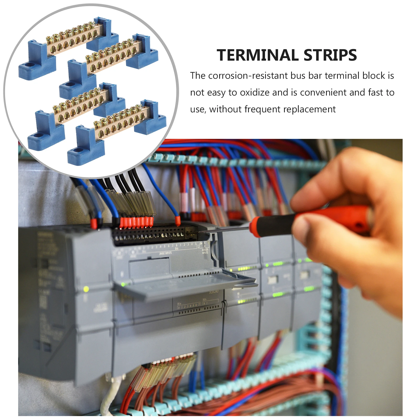 

4Pcs Distribution Terminal Block Copper Bus Bar Electrical Wiring Terminal Strip for Marine Car Power Distribution