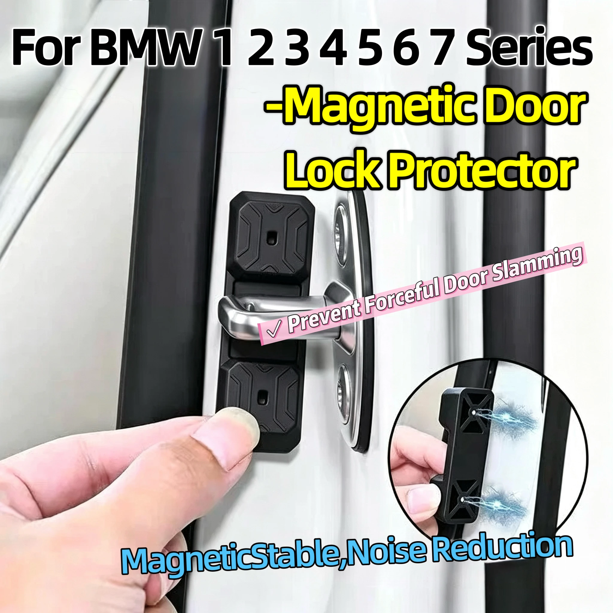 New Magnetic Silicone Door Lock Dampener Pads for BMW 1 2 3 4 5 6 7 Series,Noise Reduction,Buffer & Shock Absorption,Accessories