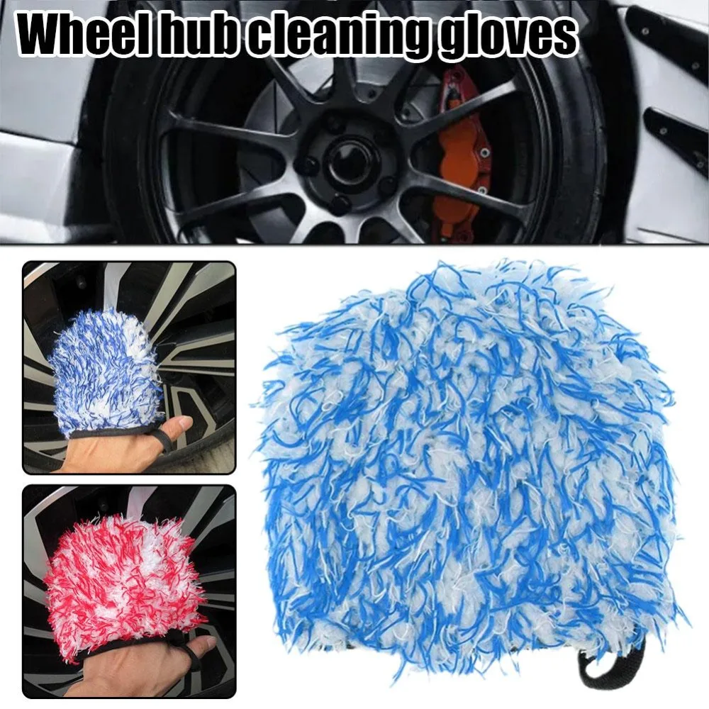 

Double-Side Wheel Detailer Wash Glove Microfiber Finger Pocket Wheel Hub Cleaning Gloves Accessories Car Cleaning
