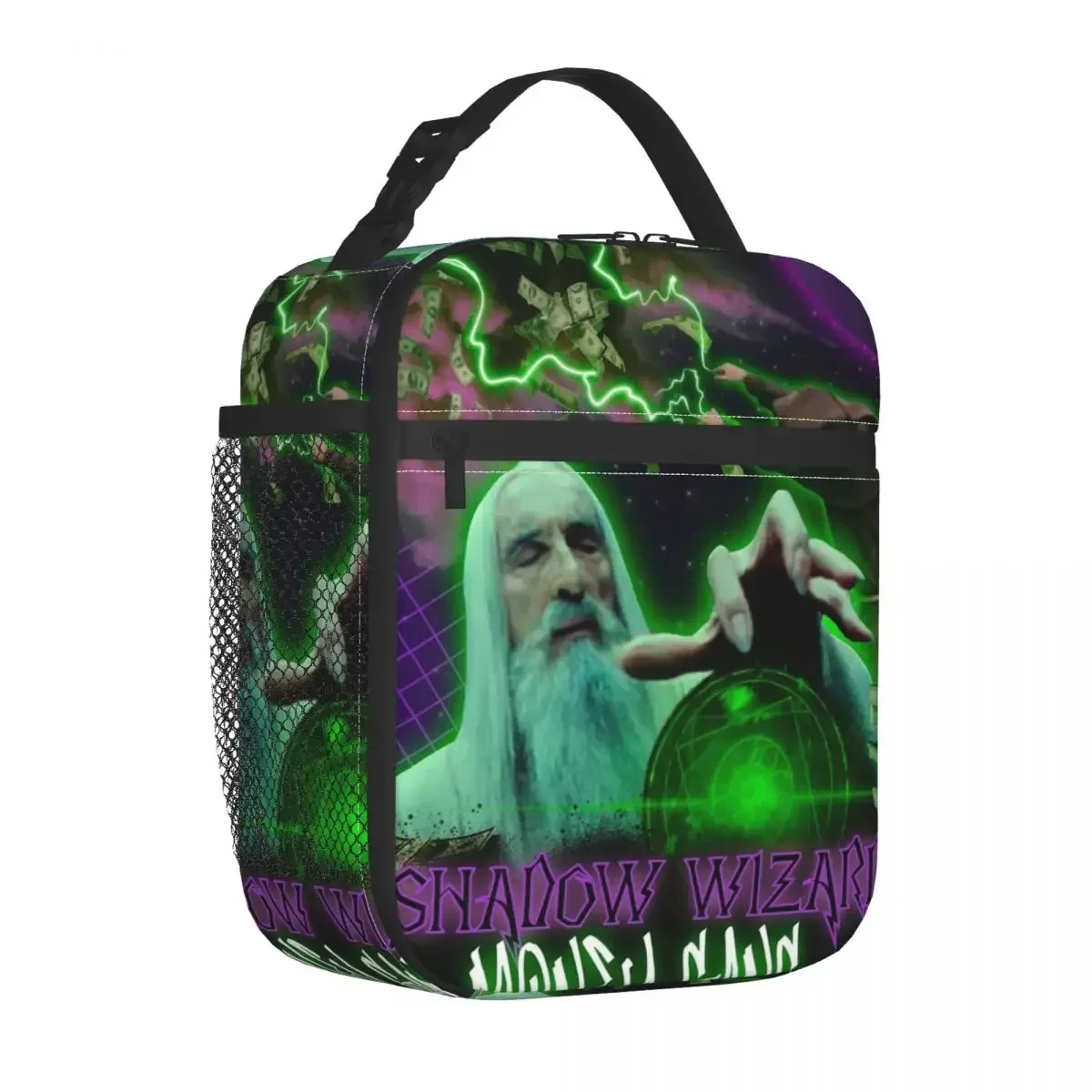 SHADOW WIZARD MONEY GANG Insulated Lunch Bag Cooler Bag Reusable Portable Tote Lunch Box Men Women School Picnic