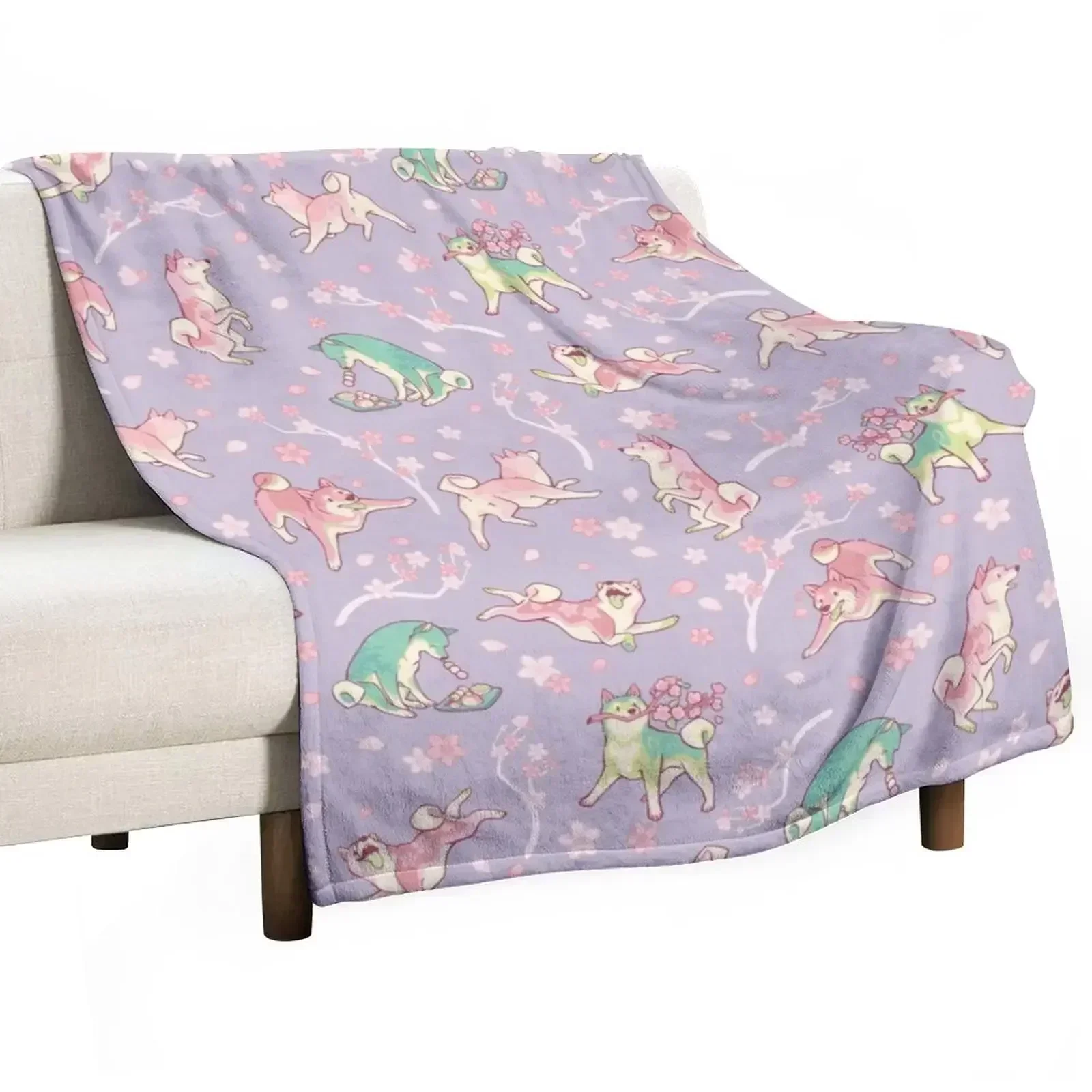 Shibakura & Matchinu in taro Throw Blanket Stuffeds anime Blankets For Baby Personalized Gift Cute Soft Plush Plaid Blankets